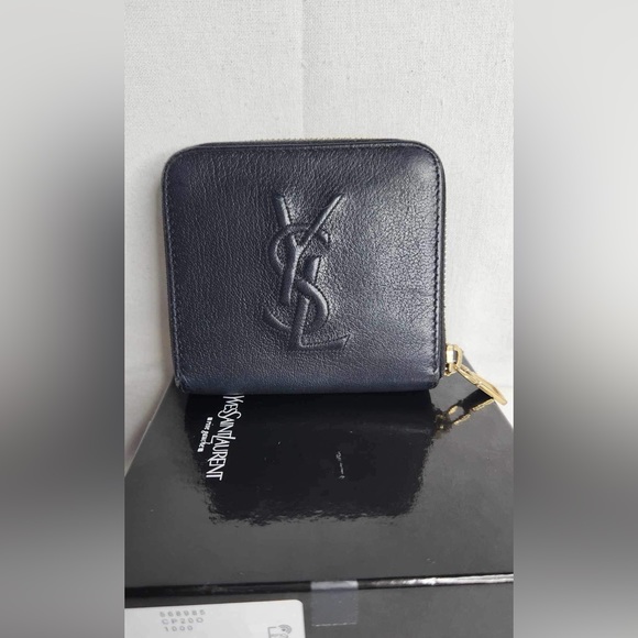 YSL YVES SAINT LAURENT SHORT ZIPPY SNAP WALLET/GENDERLESS - Picture 1 of 16